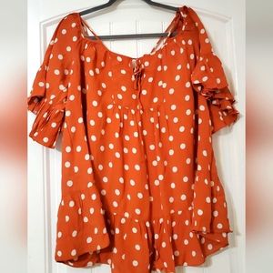 Flowy polka dot top